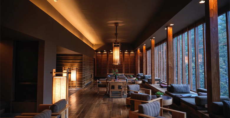 Luxury hotel lounge in Bhutan