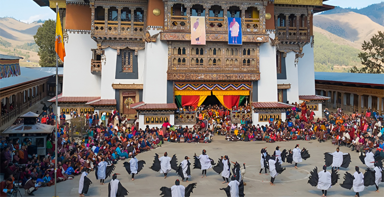 Black-necked Crane Festival at Gangtey Monastery Bhutan in November