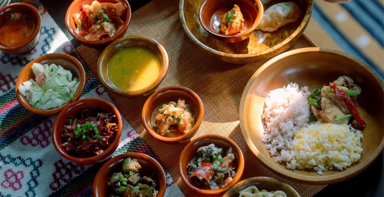 Traditional Bhutanese Cuisine with Chilies and Cheese