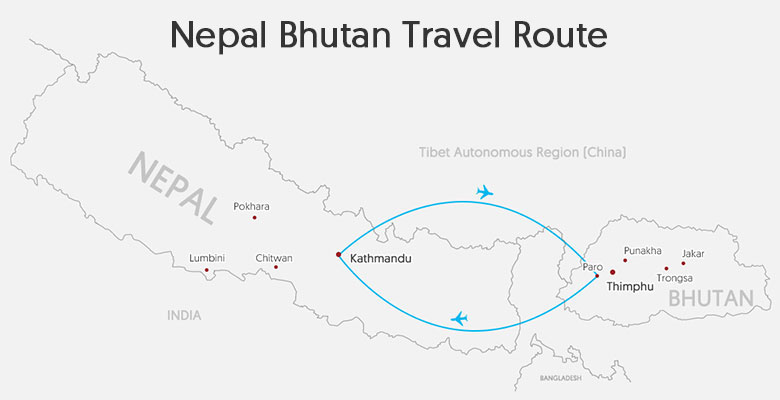 Recommended Nepal Bhutan Travel Route