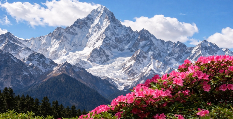 Enjoy the Spring Landscape of the Himalayas