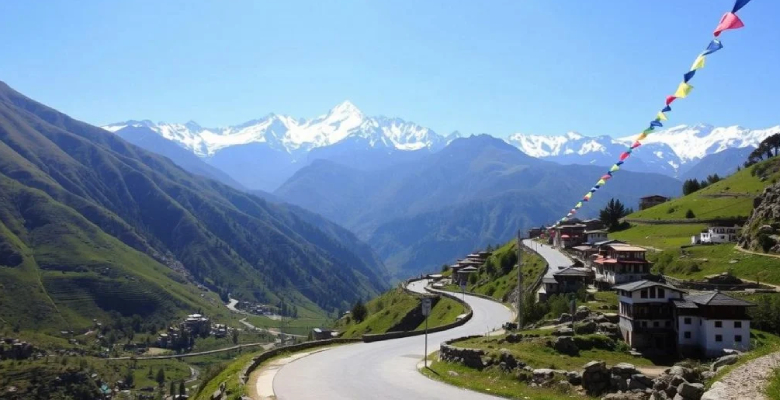 The road from Paro to Thimphu